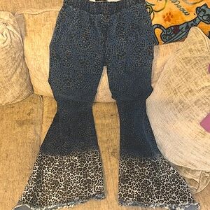 3 for $15! women flare jeans size small Lucky & blessed leopard flare jeans